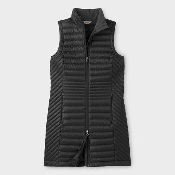 Duluth Trading Company Down Right Long Vest Puffer Black S - Picture 1 of 9